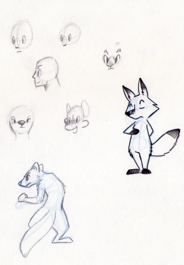 several different types of cartoon character sketches are shown