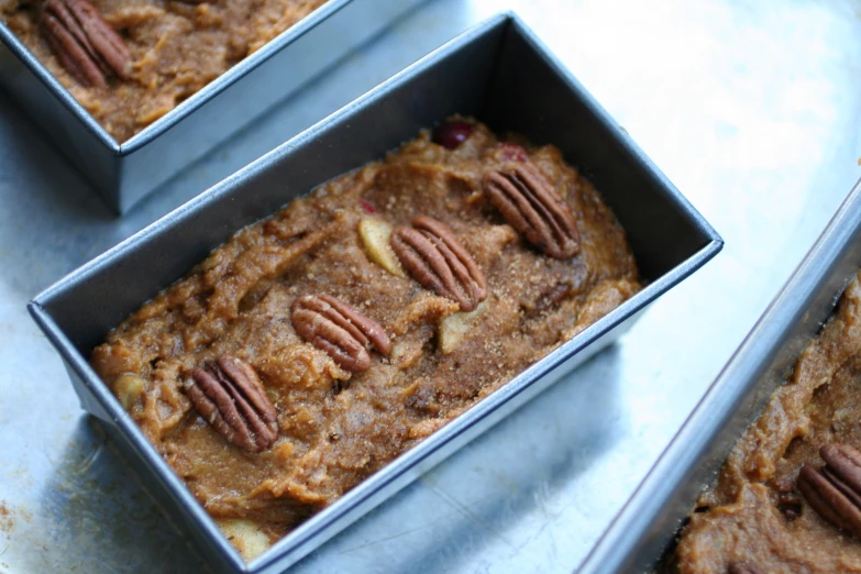 the bread is in the pans, and ready to be eaten