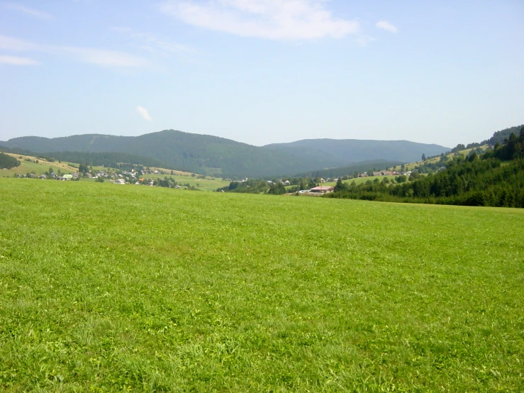 a view of the mountains from the pasture