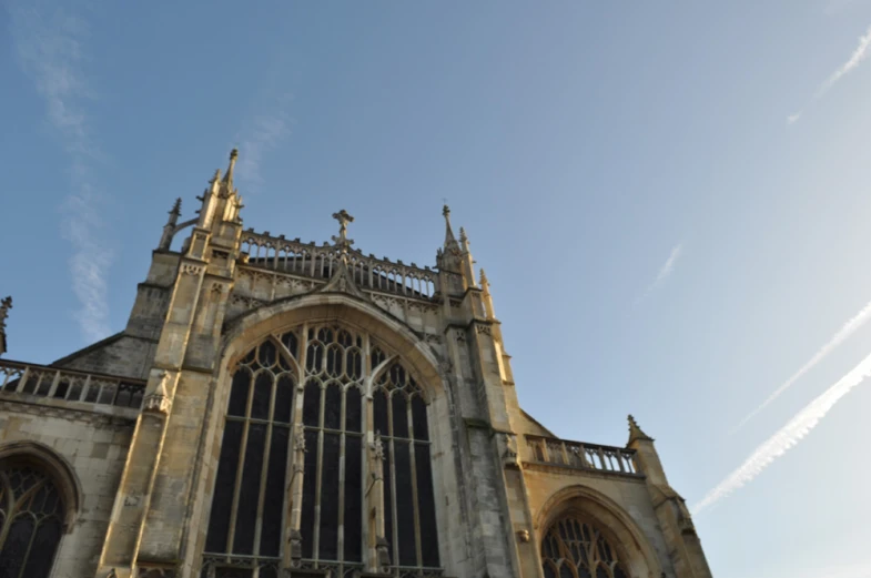 the large gothic building has many windows