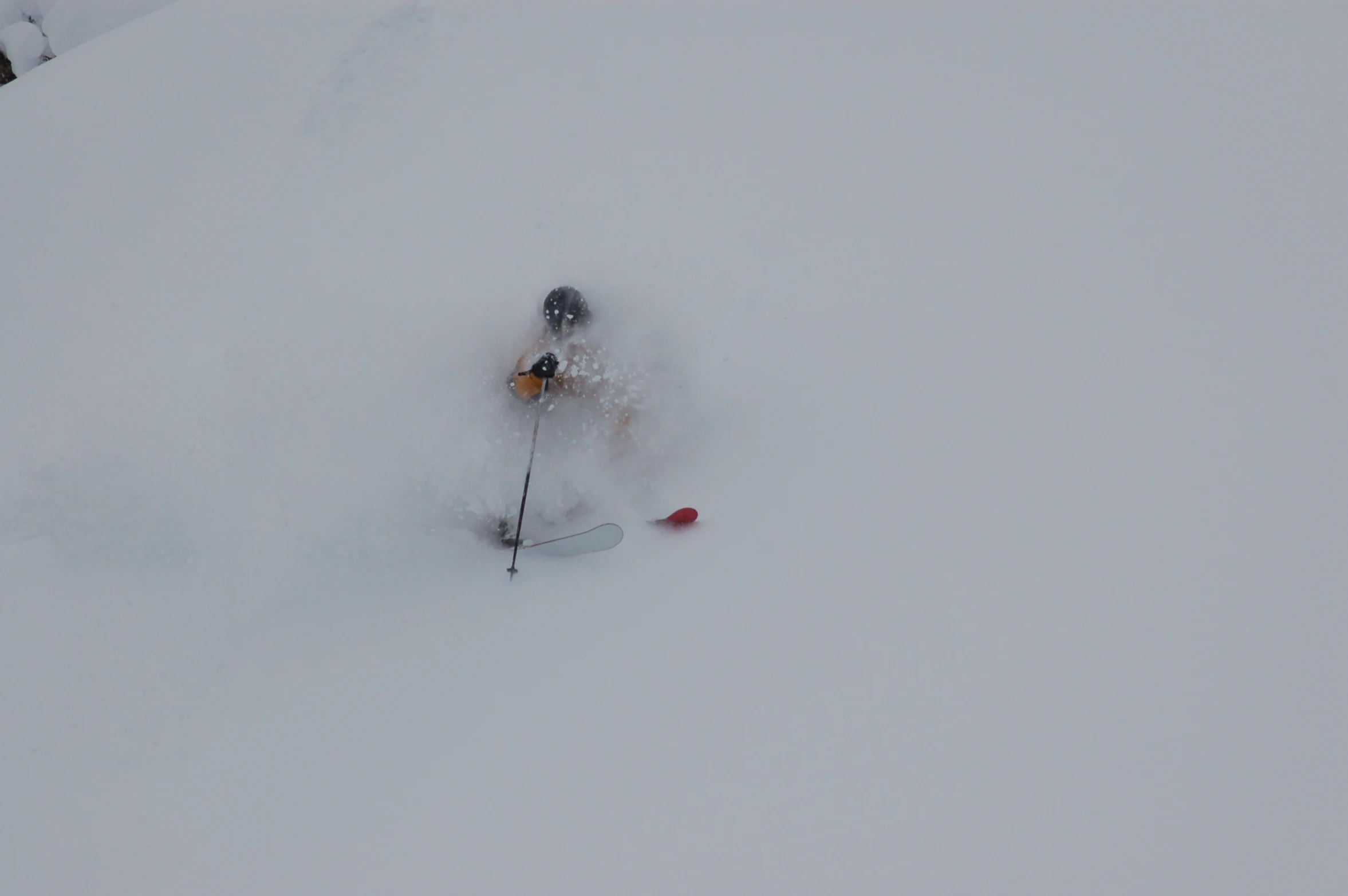 a person is on skis in the snow