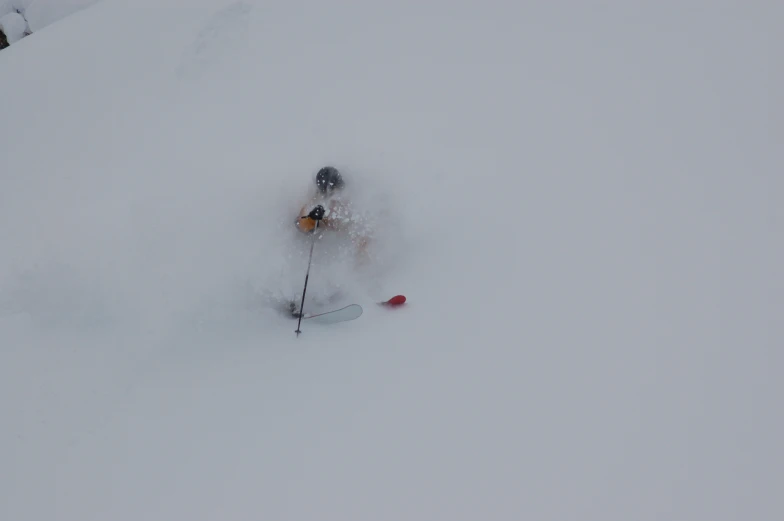 a person is on skis in the snow