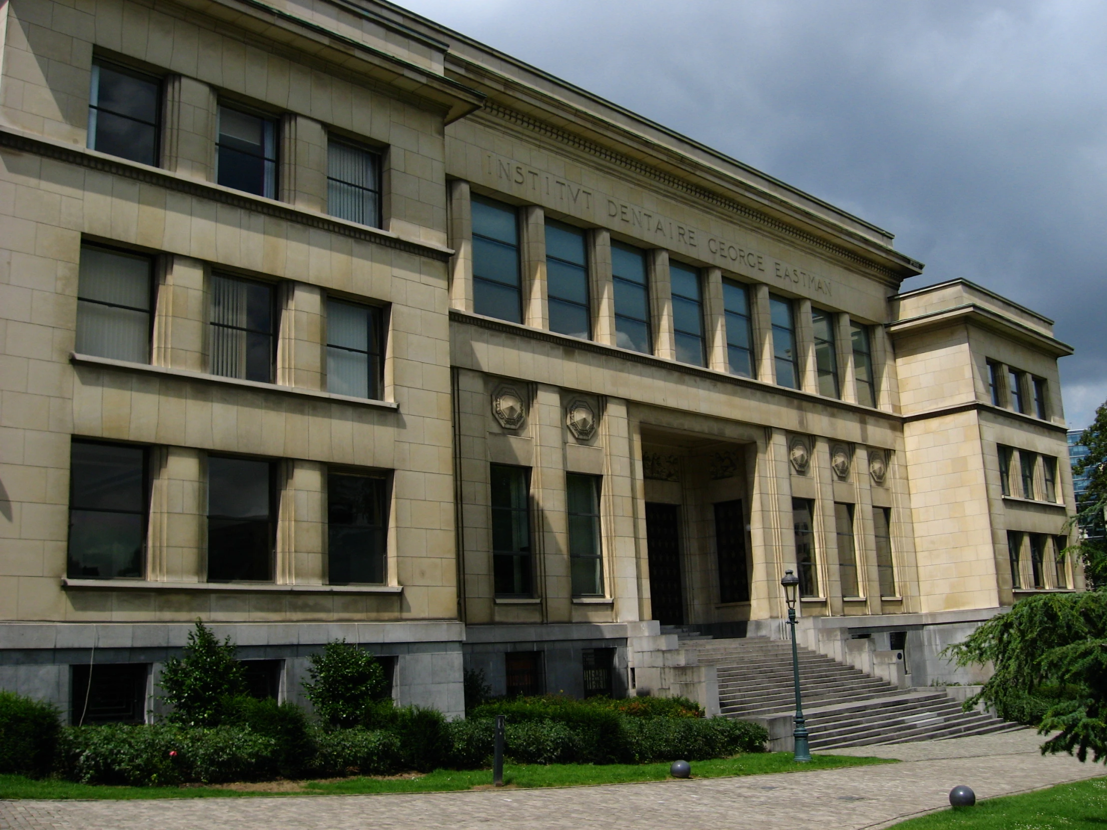 the side of an older architectural style building