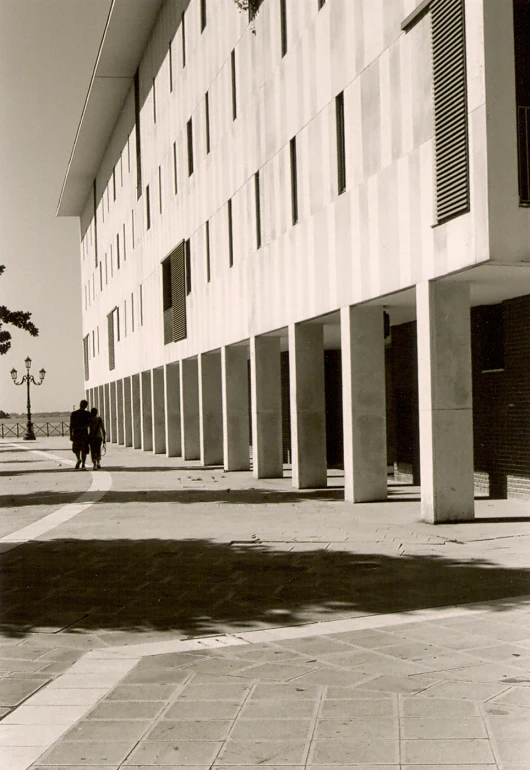 there is a black and white po of a building