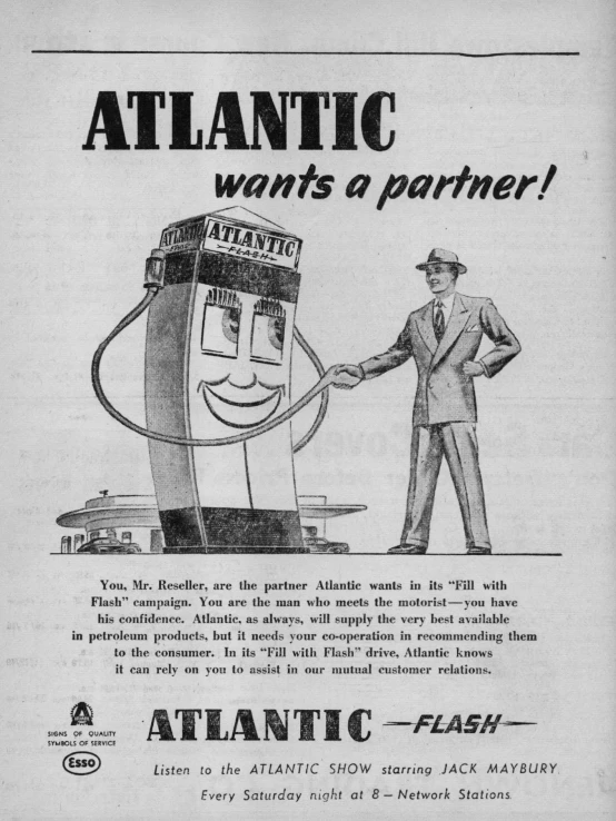 an advertit for atlantic wants a partner