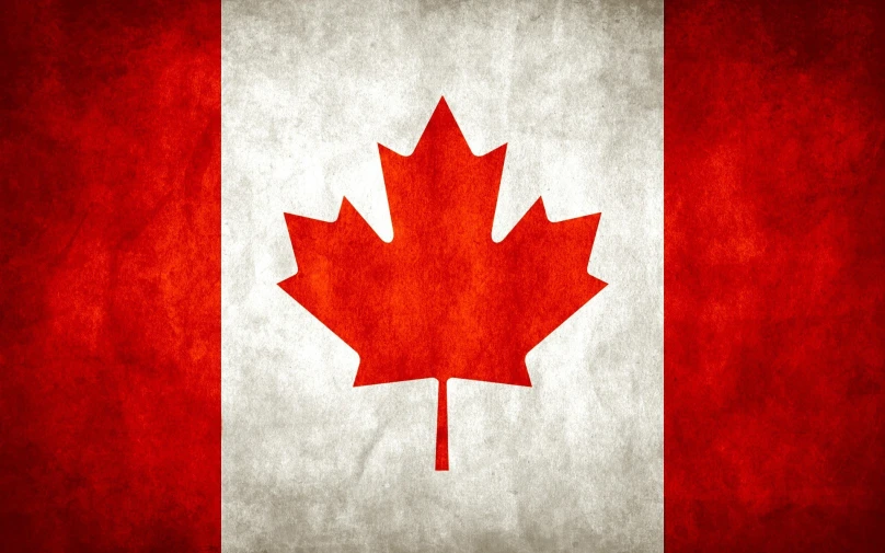a canadian flag with the colors of red and white
