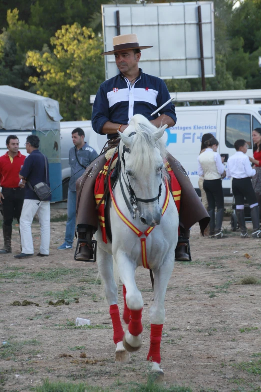 a man on a horse at an event