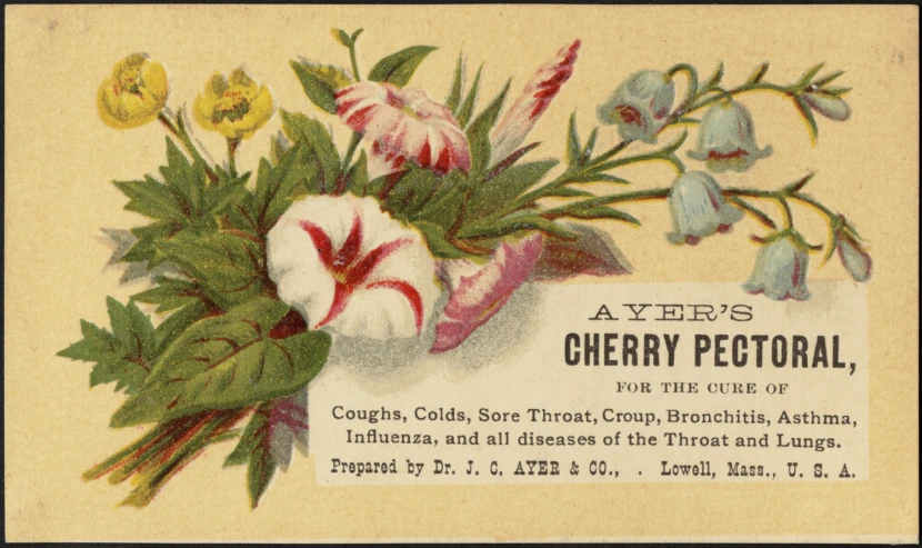 an old promotional card of a flower bouquet