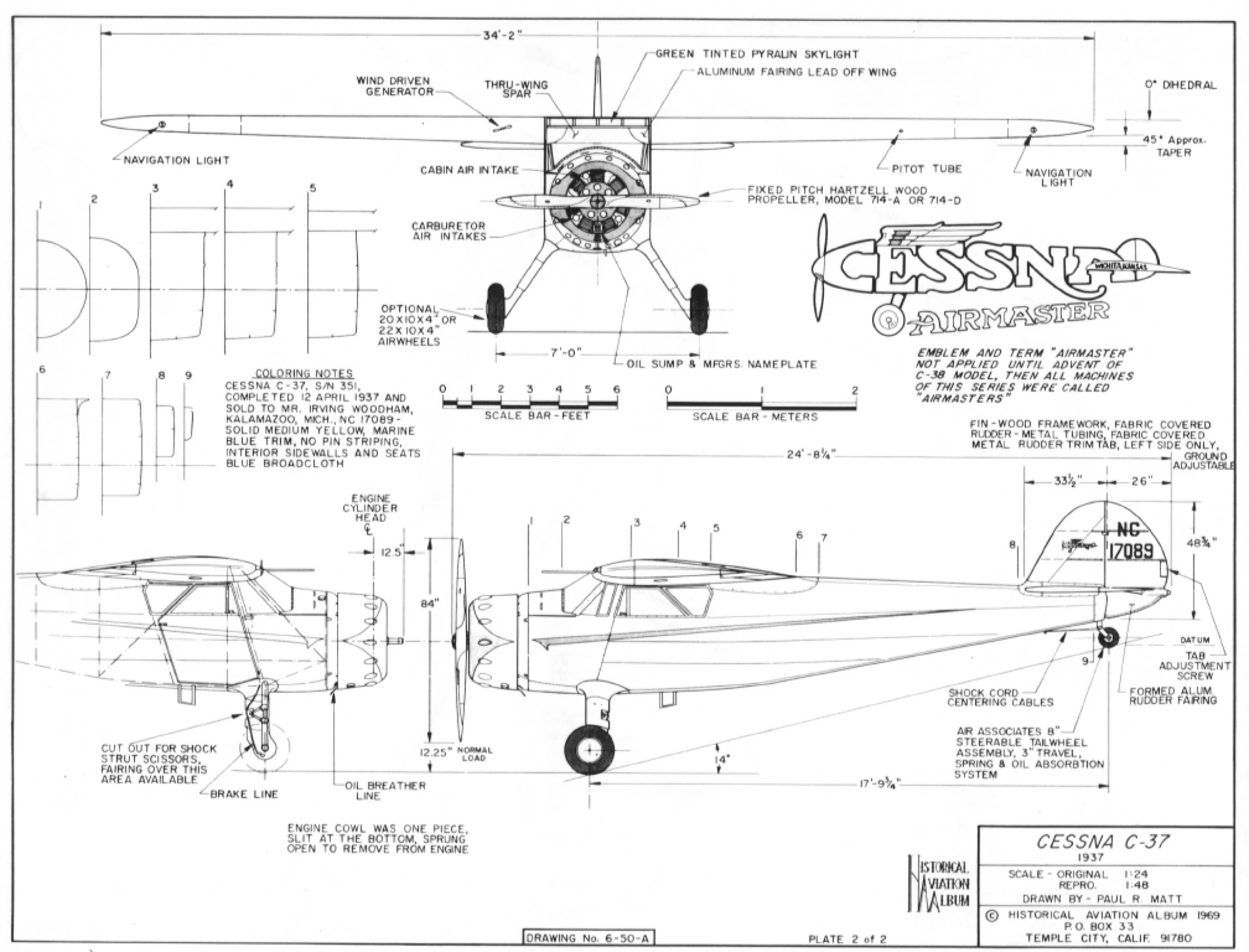 the blueprints are a drawing of an airplane with two propellers and four wings