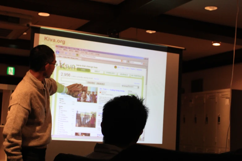 man teaching a class about different types of website pages