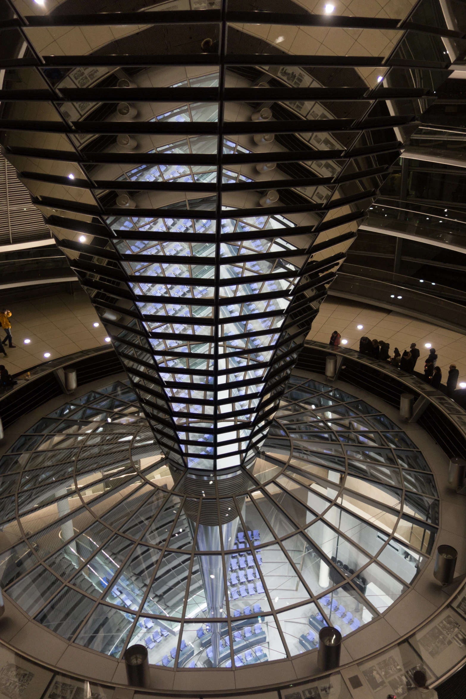 a big building has a giant atrium inside