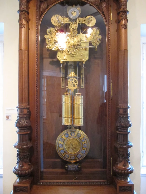 the antique clock in the shop is decorated