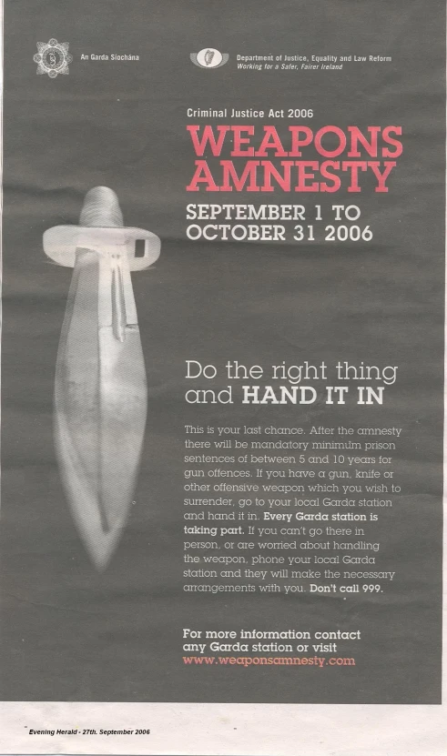 an ad for weapons against the armed against war against