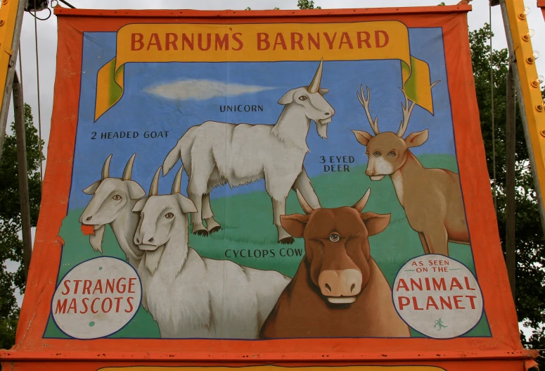 this sign shows a herd of farm animals