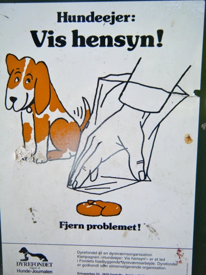 a sign advertising a dog with the words hush