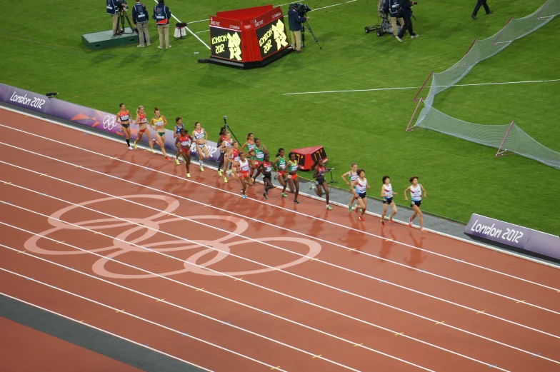 the athletes in the middle of the race