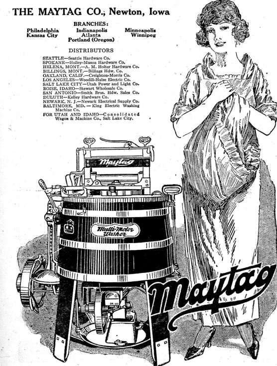 the mayage co advertit, featuring an old sewing machine