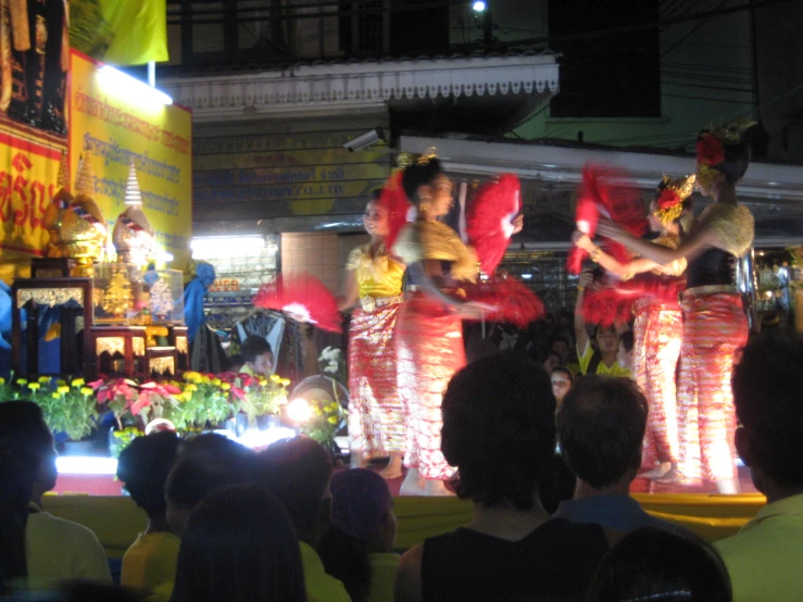 a stage show with some people and lights