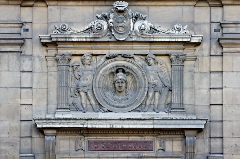 ornate carvings on an old stone building