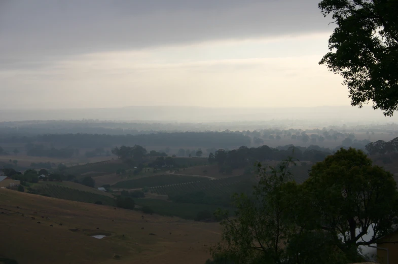 a view over farmland in the distance