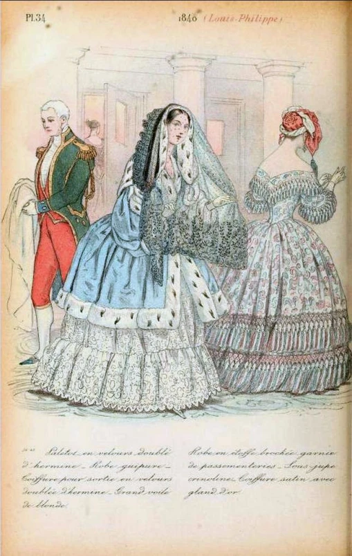 an image of some ladies in dress in a fashion book