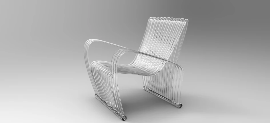 a chair made out of wire and steel