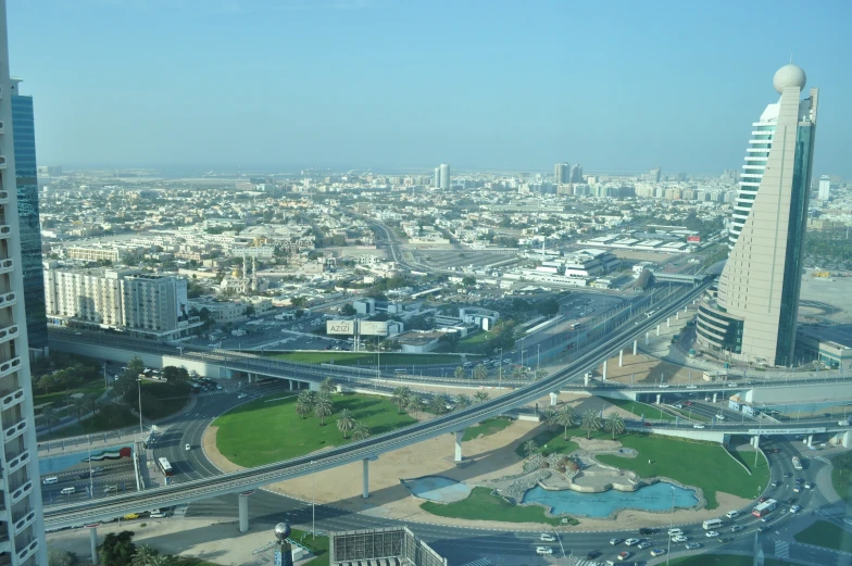 a city and a highway from the top of building