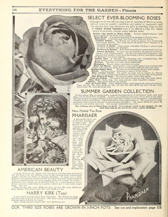 an old magazine advertit featuring several different flowers