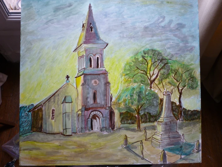 this is a painting of a church by someone