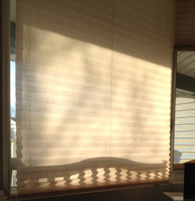 shadows on a window blind from the outside