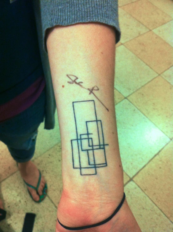 someones tattoo of the lines going into the plane