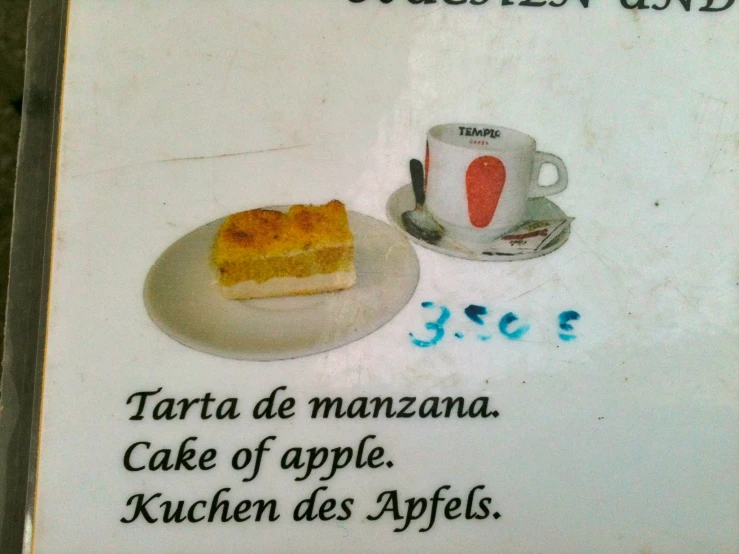 an information sign describing what a cake is in the picture