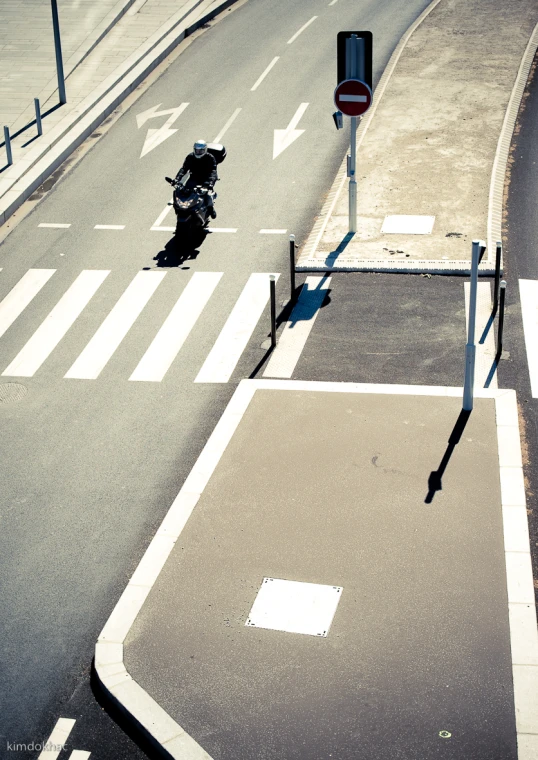 an empty bike parking lot on a city street