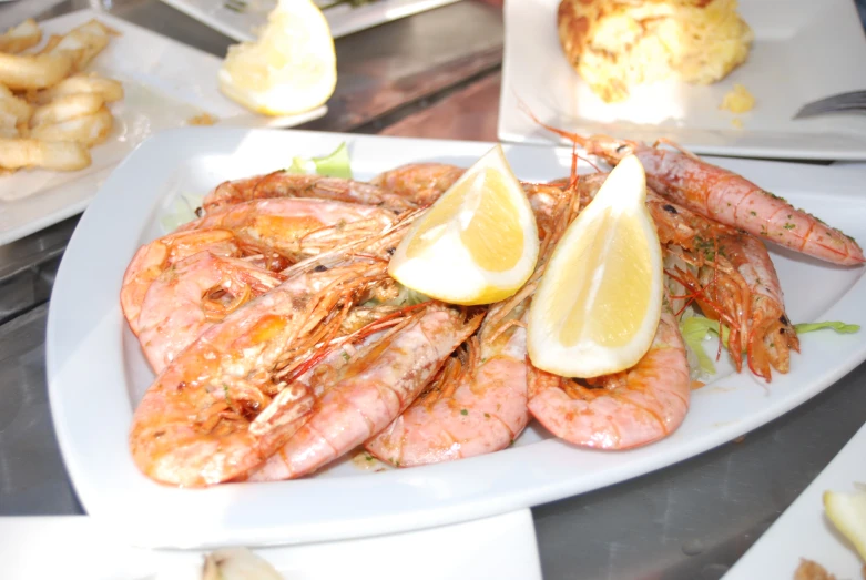 some shrimp and shrimp patties on a plate