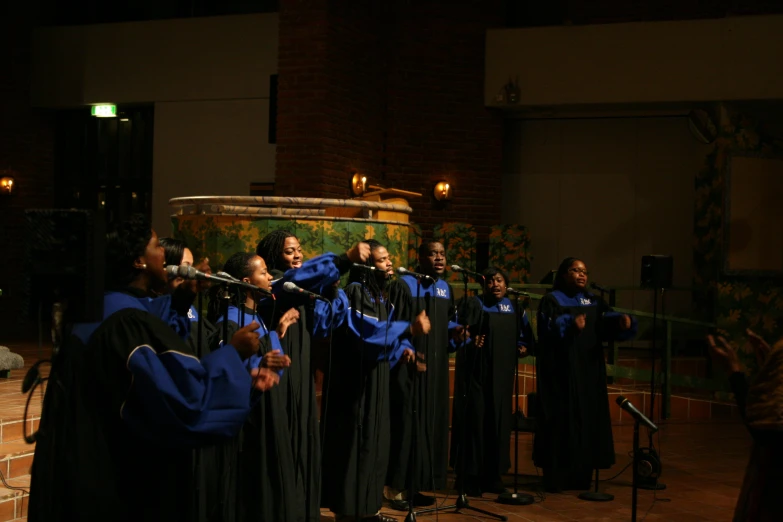 a choir sings a song for the audience