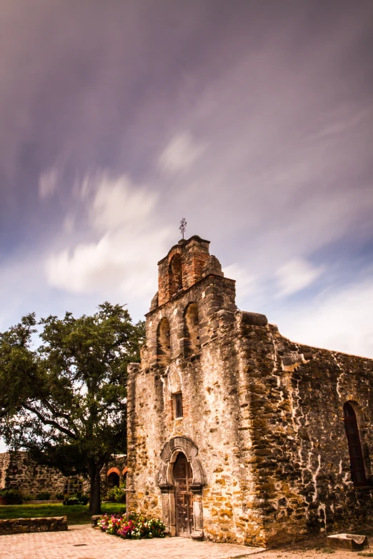 the tower is built on the old stone