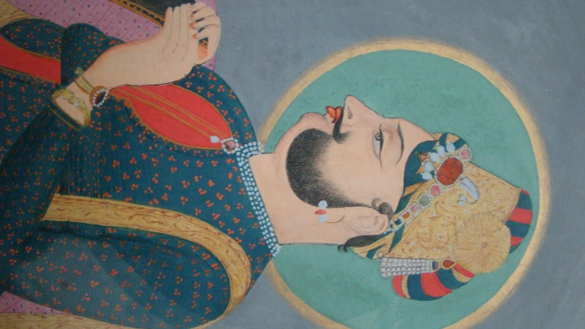 an art work showing a man with his head resting on another man's back