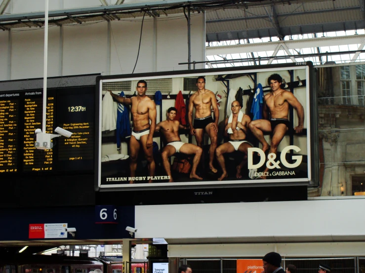 a large ad for d & g men in underwear