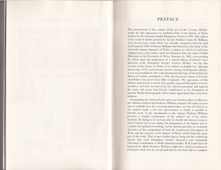 pages of a book with white lettering