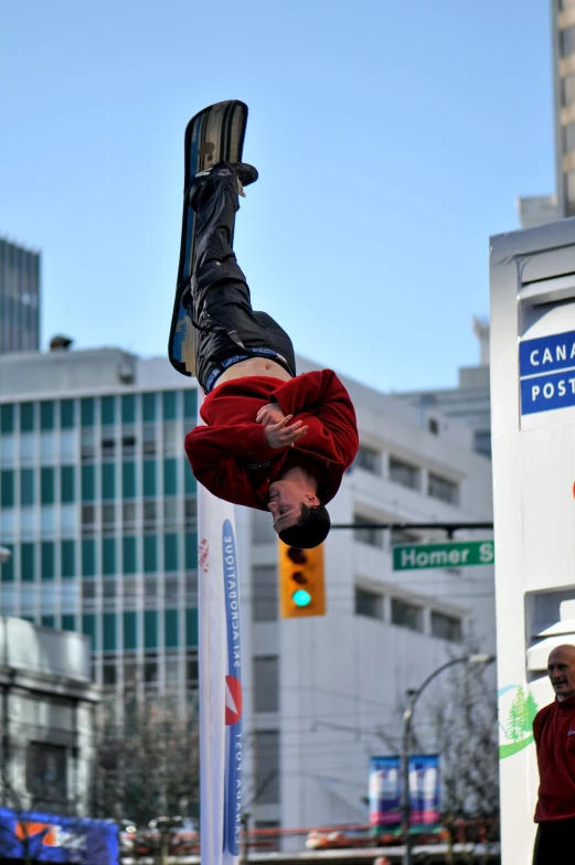 a man is doing aerial tricks with a skateboard