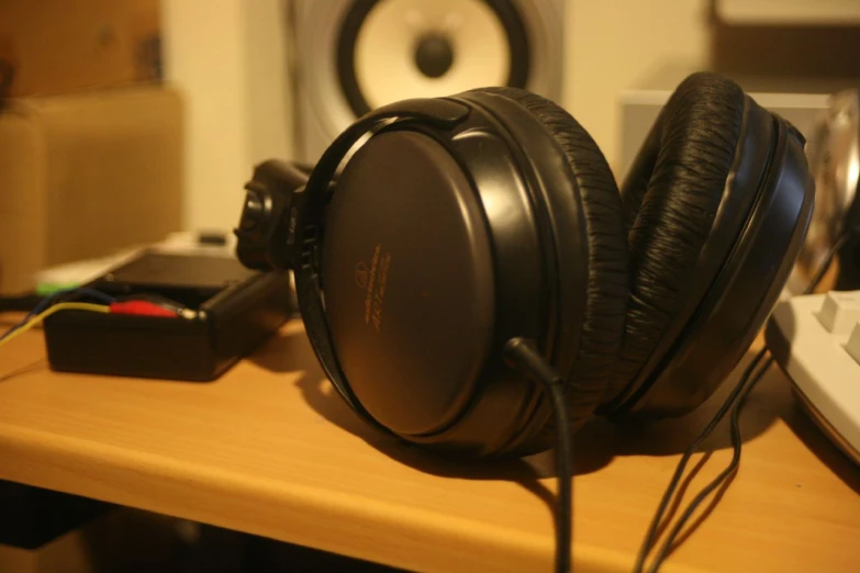 an image of headphones resting on the table
