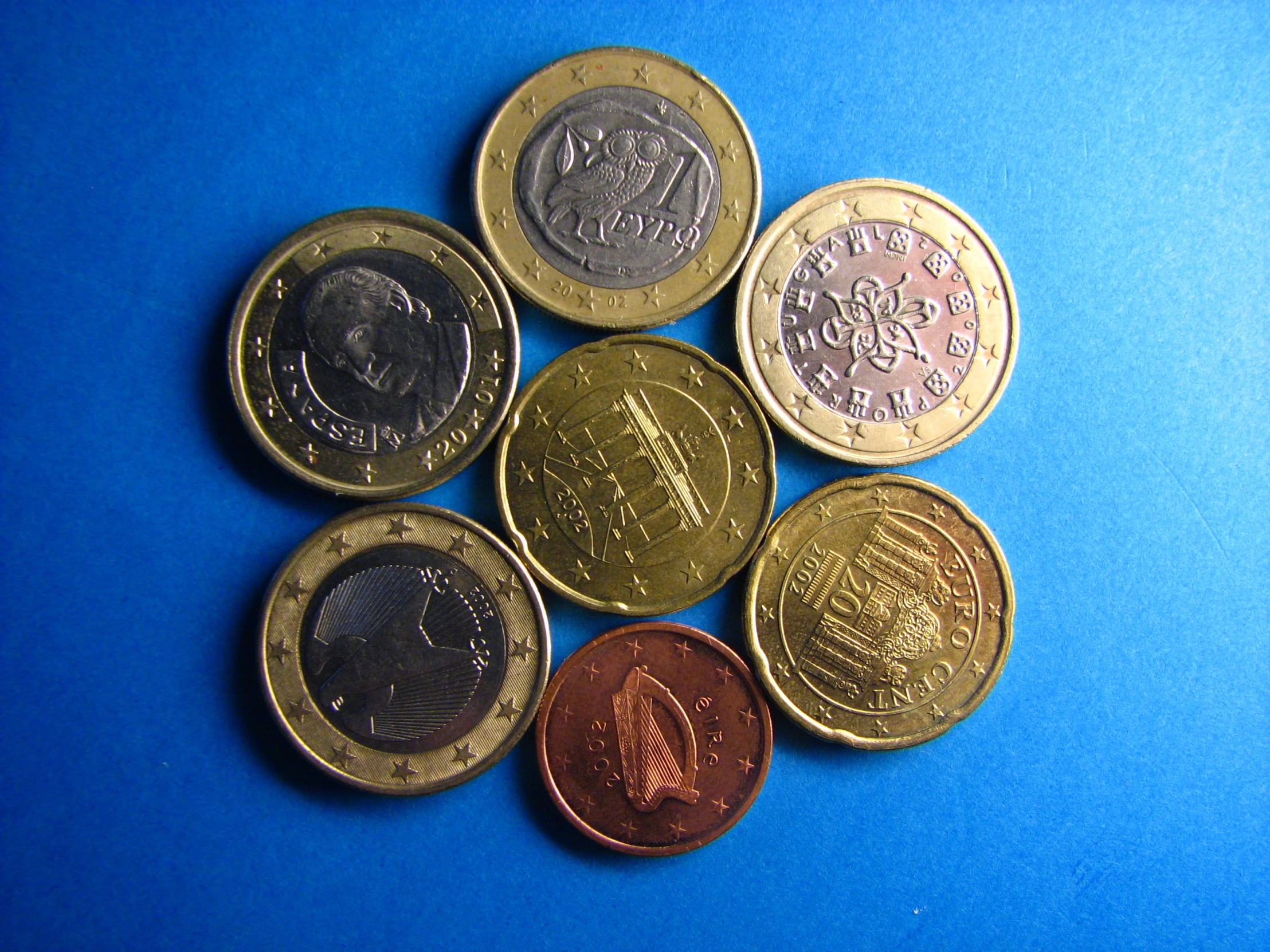 there is a set of five coins in different countries