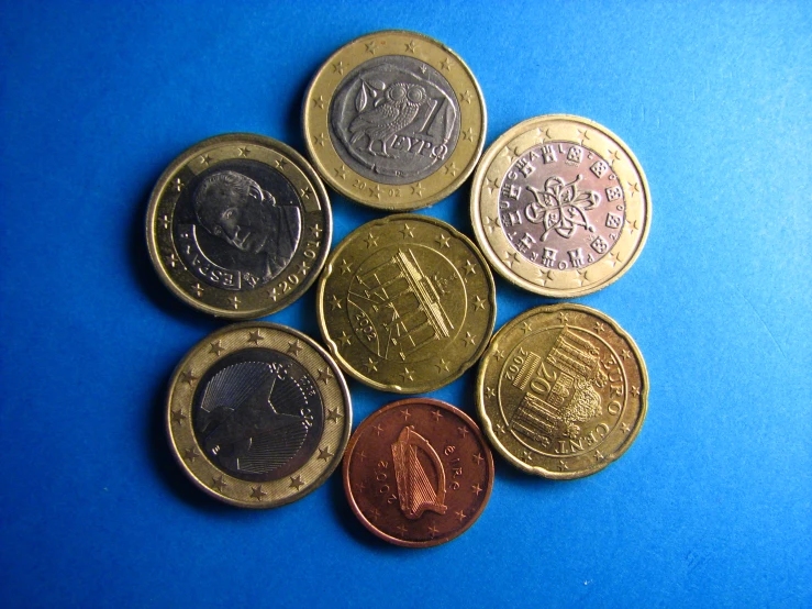 there is a set of five coins in different countries