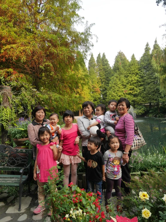 this is an outdoor area with many children