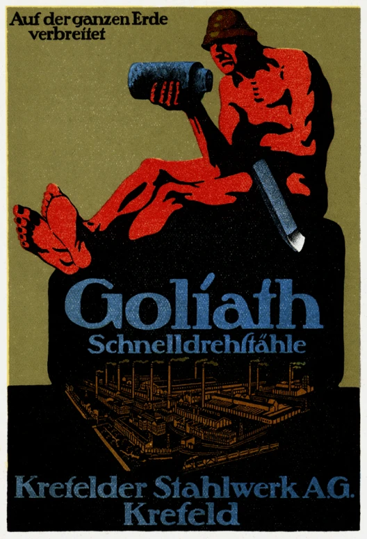 a vintage german poster with a male worker at work