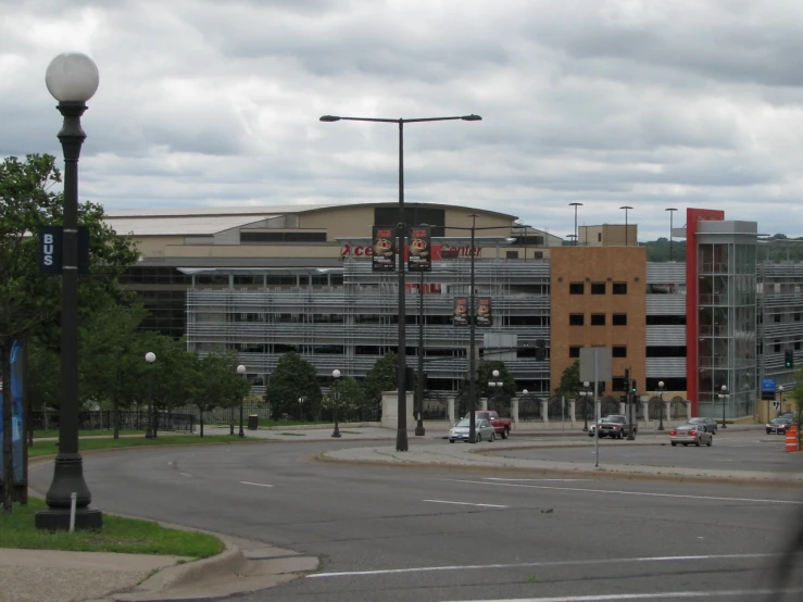 a city square is empty with a lot of traffic