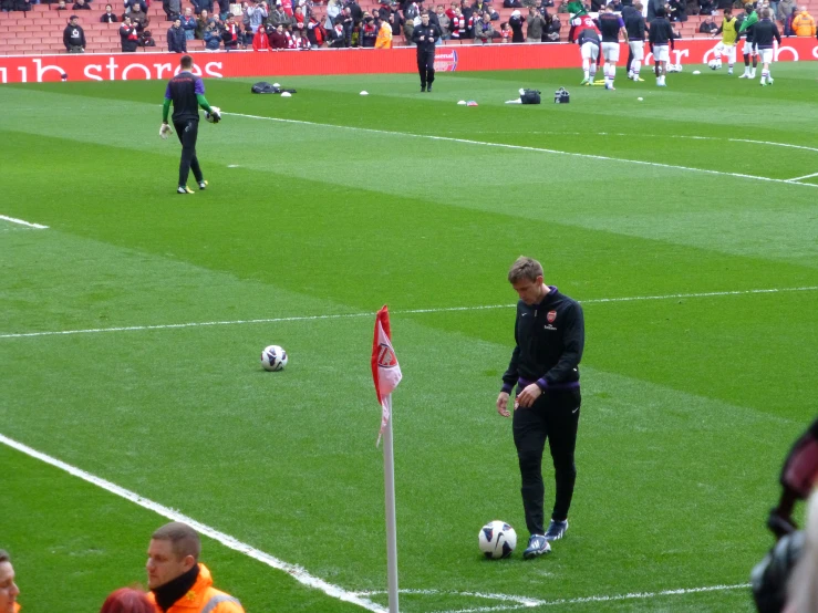 a man on a field with a soccer ball