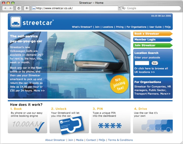 a webpage design for the car dealer