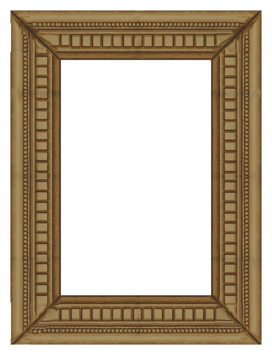 a square painting frame with gold bordering and wooden accents