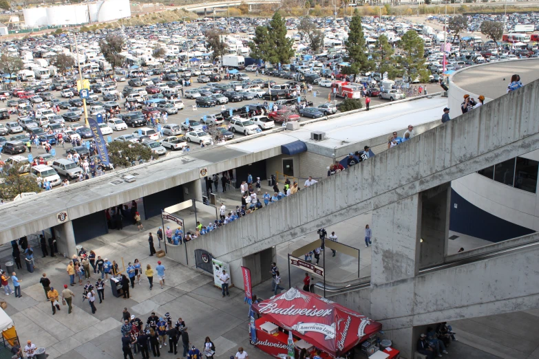 this is an aerial po of the parking lot